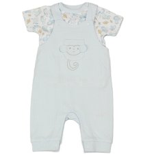 M14257: Baby Boys Waffle Fabric Top & Dungaree Outfit (0-6 Months)
